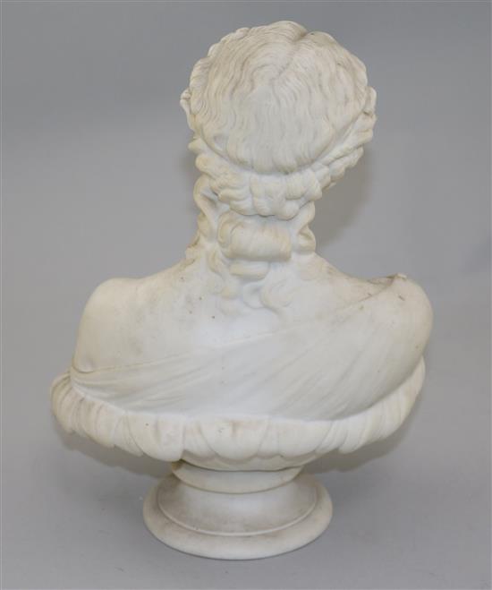 A Victorian parian bust of Clytie, late 19th century, 26.5in.